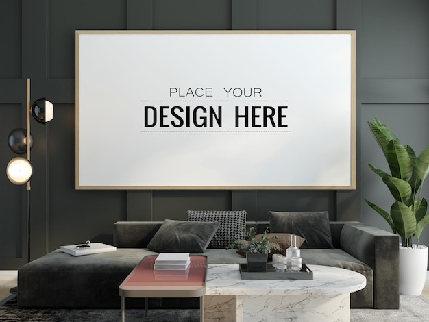 Poster frame in living room  mockup