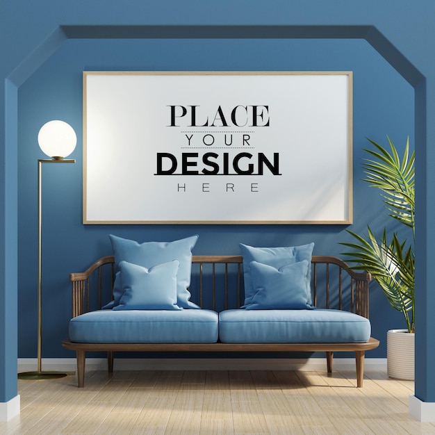 Poster frame in living room  mockup