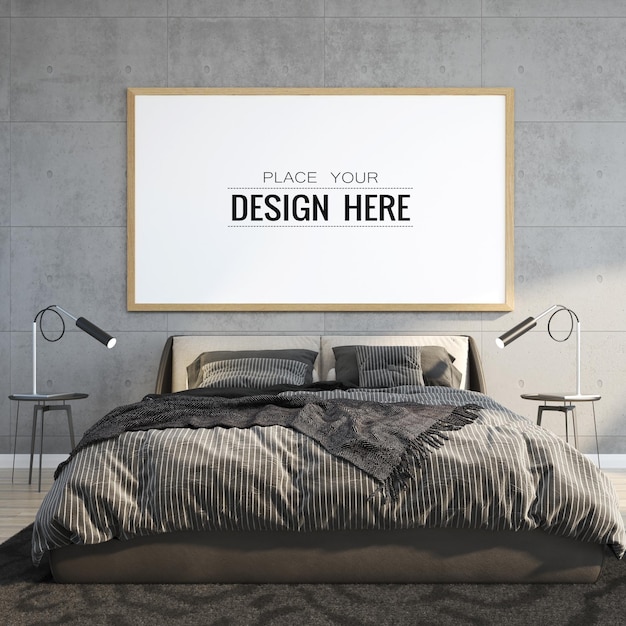 Poster frame in living room  mockup