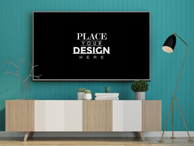 Poster frame in living room  mockup