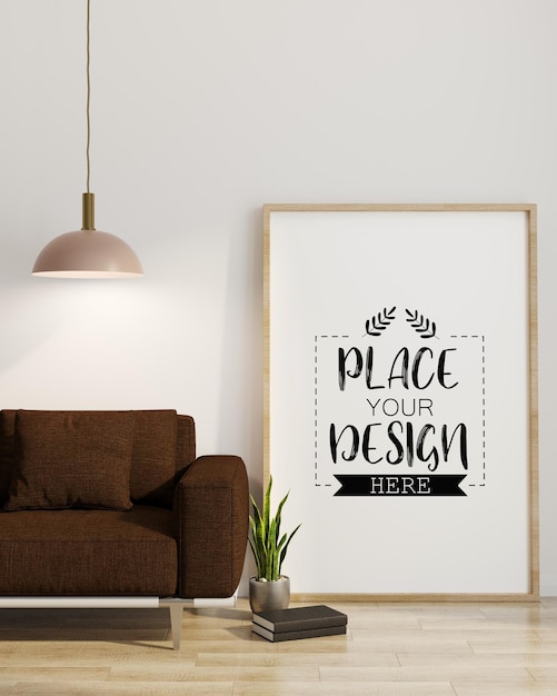 Poster Frame in living room  Mockup