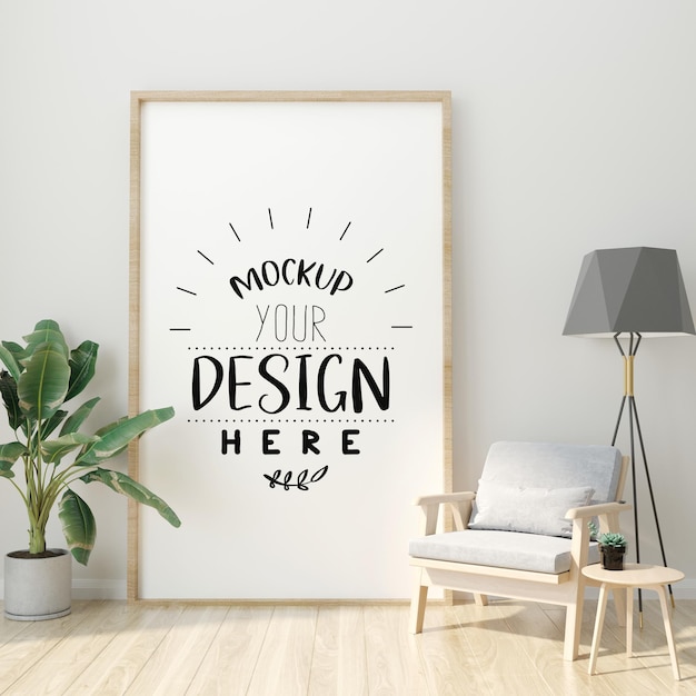 Poster frame in living room  mockup