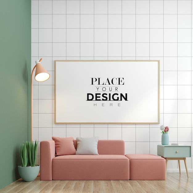 Poster frame in living room  mockup