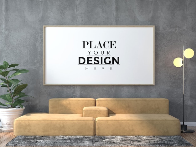 Poster frame in living room  mockup