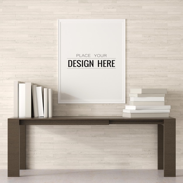 Cornice poster in soggiorno mockup