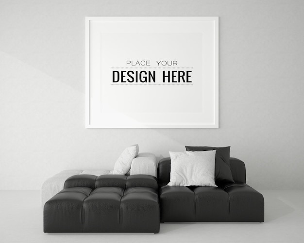 Poster frame in living room  mockup