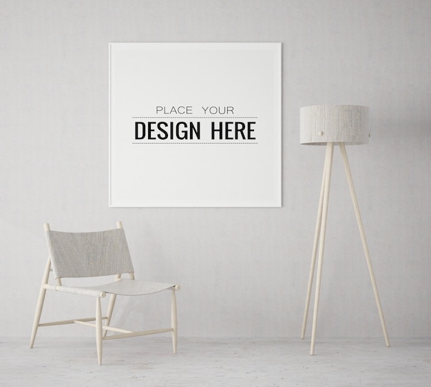 Poster Frame in living room  Mockup