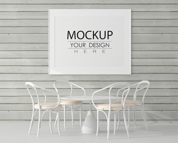 Poster Frame in living room  Mockup