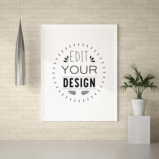 Poster Frame in living room  Mockup