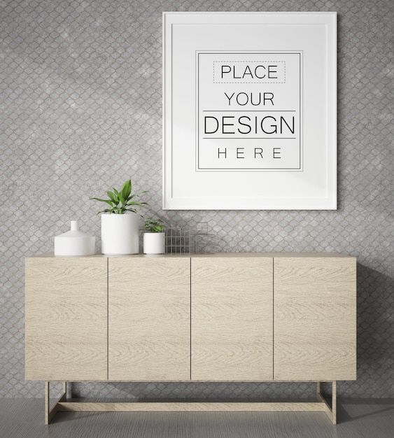 Cornice poster in soggiorno mockup