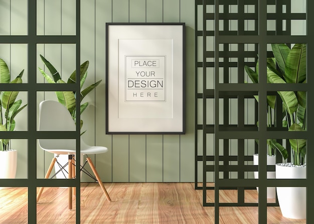 Poster Frame in living room  Mockup