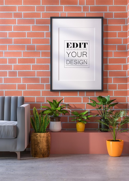 Poster frame in living room  mockup