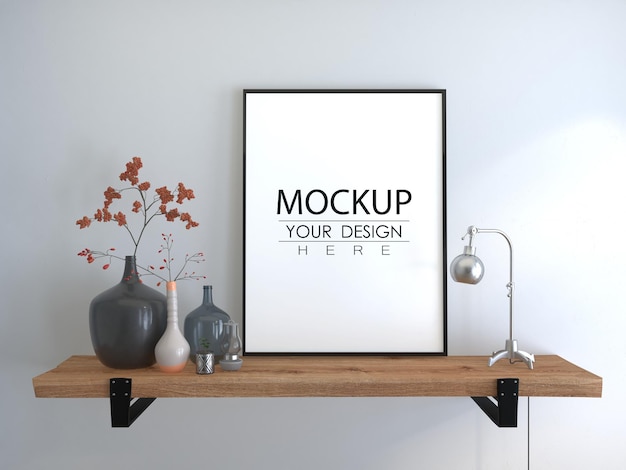 Poster Frame in living room  Mockup