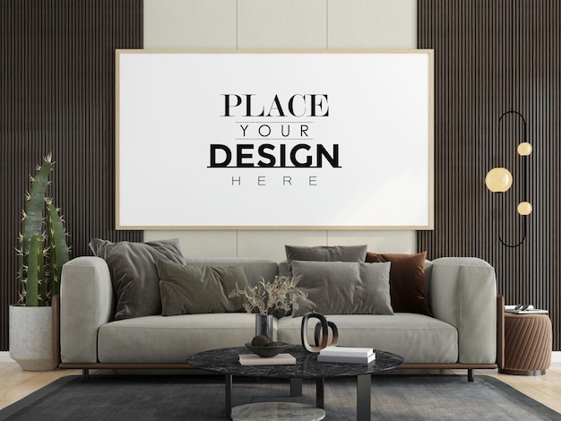 Poster Frame in living room  Mockup