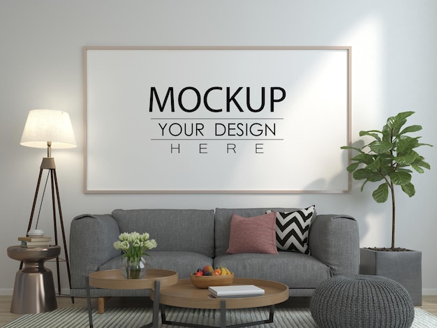 Poster frame in living room  mockup