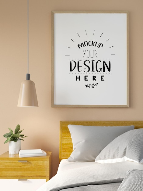 Poster Frame in living room  Mockup