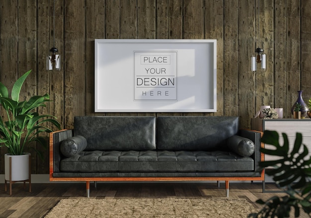 Poster frame in living room  mockup