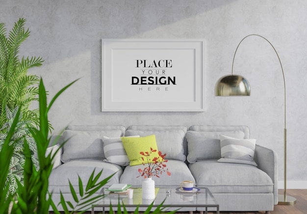 Poster frame in living room  mockup