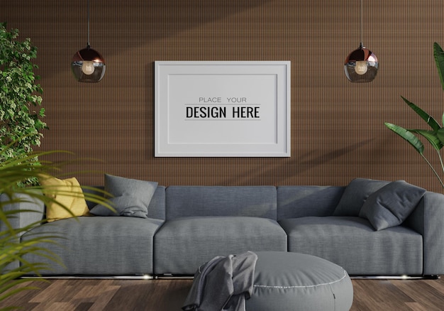 Poster frame in living room  mockup