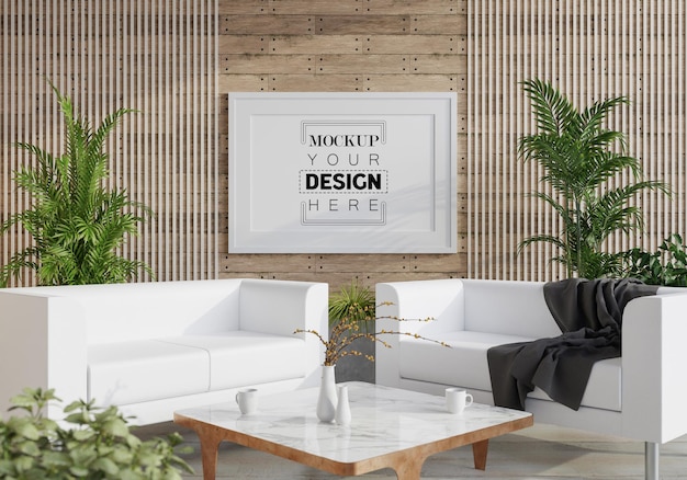 Poster Frame in living room  Mockup