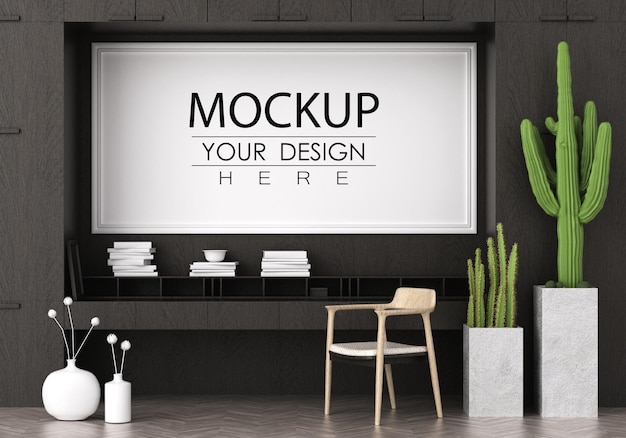 Poster Frame in living room  Mockup