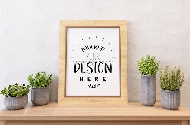 Poster Frame in living room  Mockup