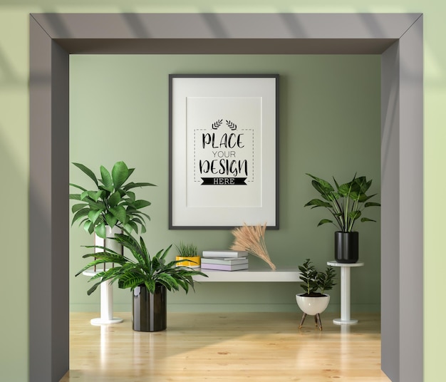 Poster Frame in living room  Mockup