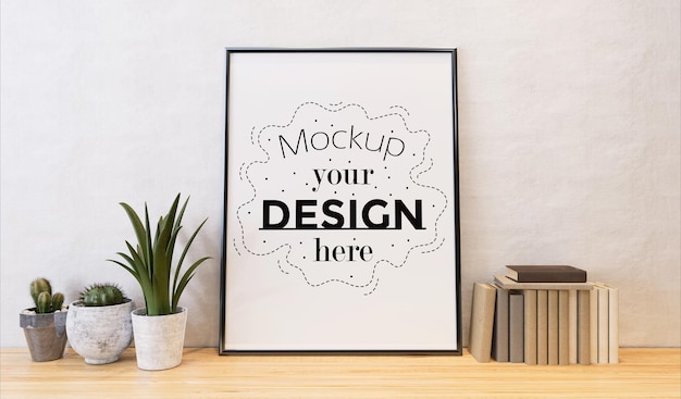 Poster frame in living room  mockup