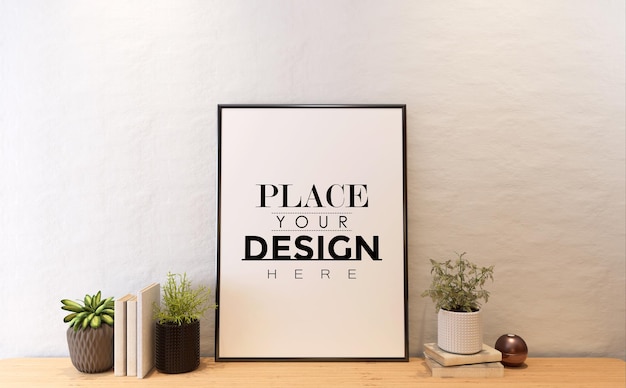 Poster Frame in living room  Mockup