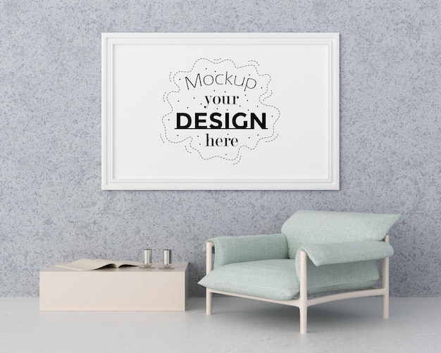 Cornice per poster in soggiorno mockup