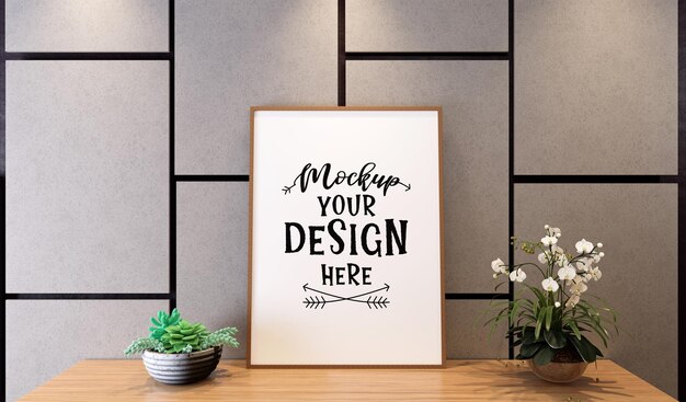 Poster frame in living room  mockup