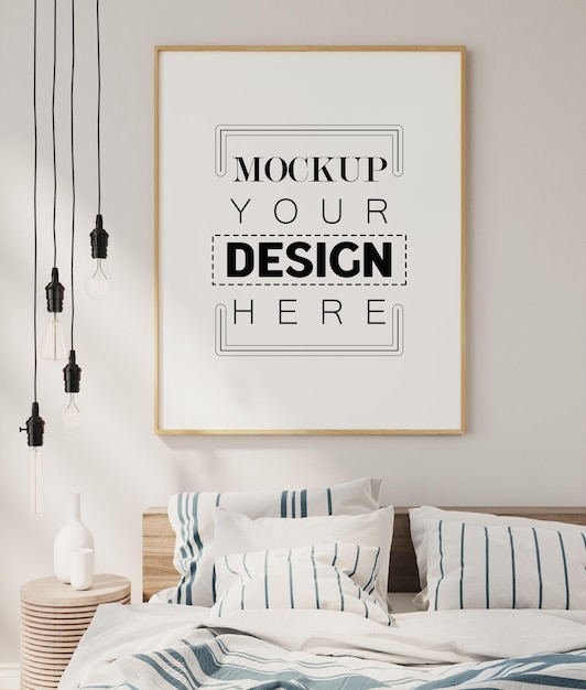 Cornice per poster in soggiorno mockup