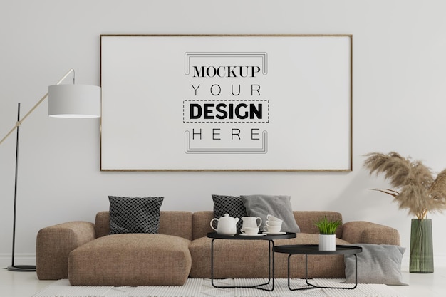 Cornice per poster in soggiorno mockup