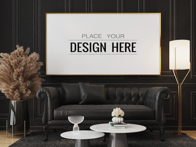 Poster Frame in living room  Mockup