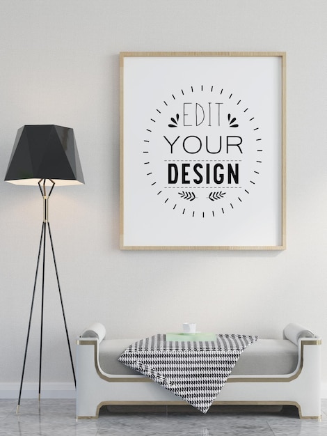 Poster frame in living room  mockup