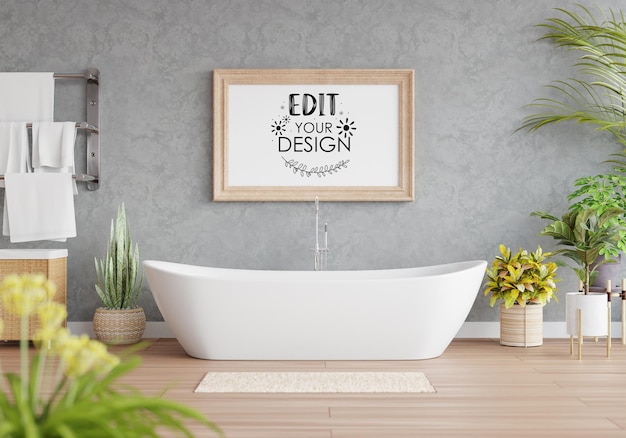 PSD poster frame in living room mockup