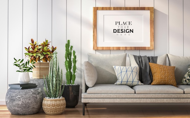 Poster Frame in living room Mockup