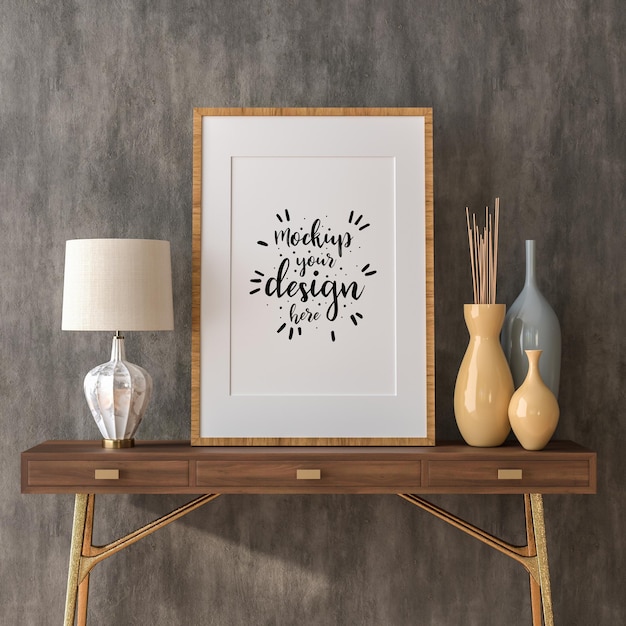 Poster Frame in living room Mockup