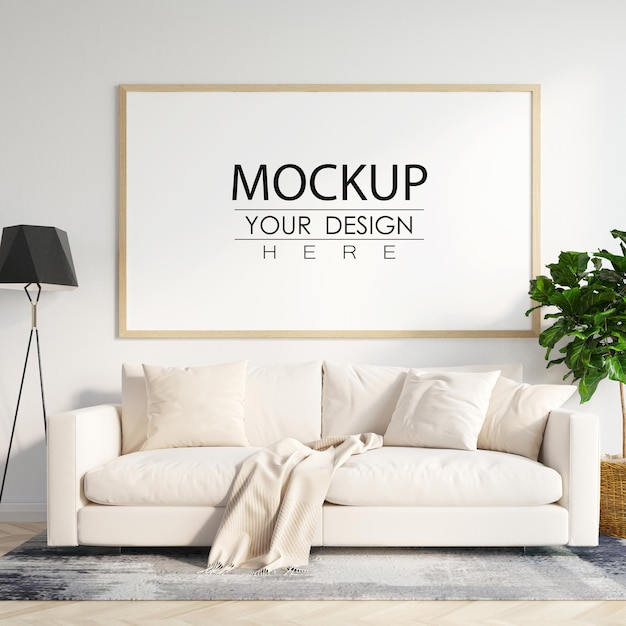 Cornice per poster in soggiorno mockup