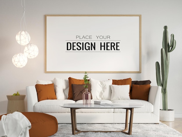 Poster Frame in living room Mockup