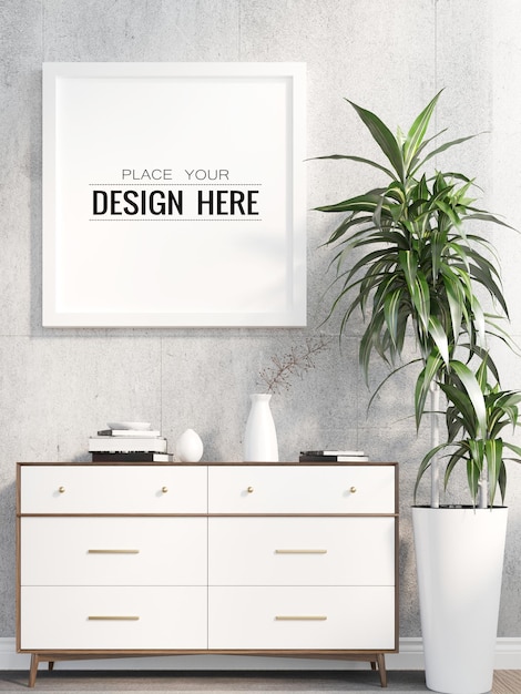 Poster Frame in living room Mockup