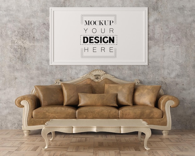 Poster Frame in living room Mockup