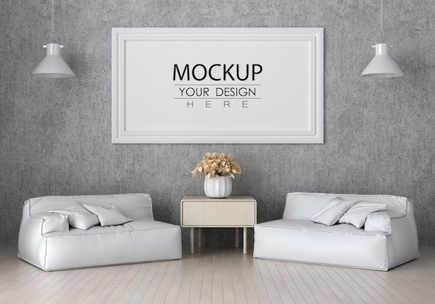 Poster Frame in living room Mockup