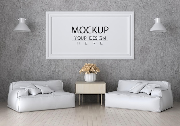 Poster Frame in living room Mockup