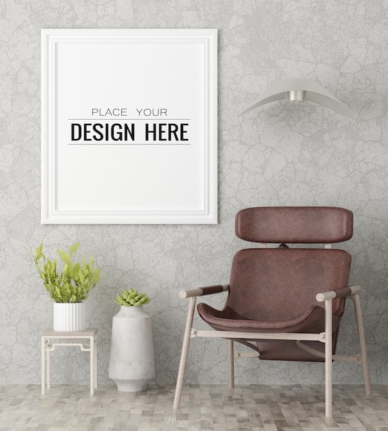 Poster Frame in living room Mockup