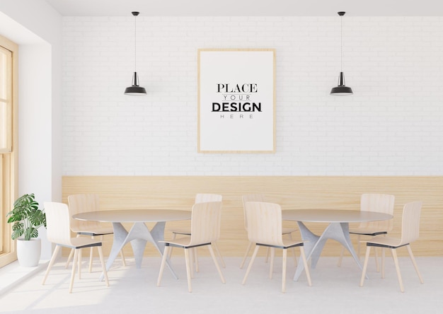 PSD poster frame in living room mockup