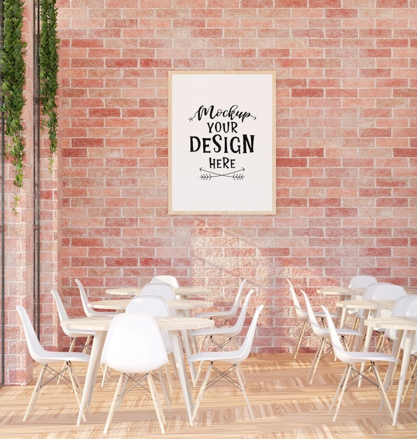 PSD poster frame in living room mockup