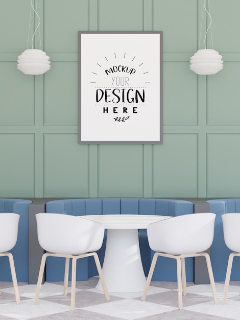 Cornice per poster in soggiorno mockup