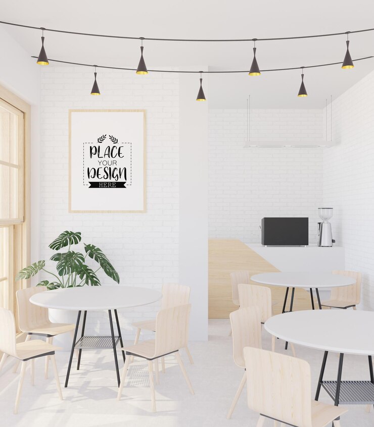 PSD рамка для плаката в гостиной mockup