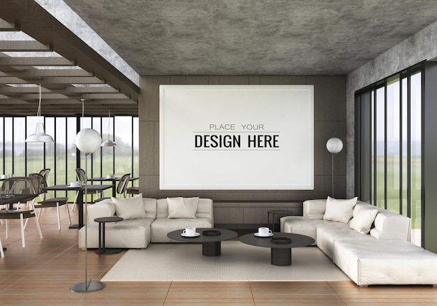 Poster Frame in living room Mockup